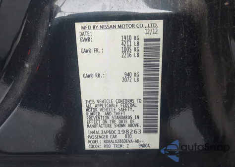 2013 Nissan Altima 2.5 Sl from USA, damaged, VIN 1N4AL3AP6DC198263